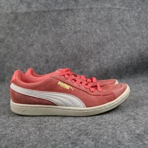 Puma Shoes Womens 6.5 Casual Sneakers Suede Vikky Lace Up Trainer Pink Active